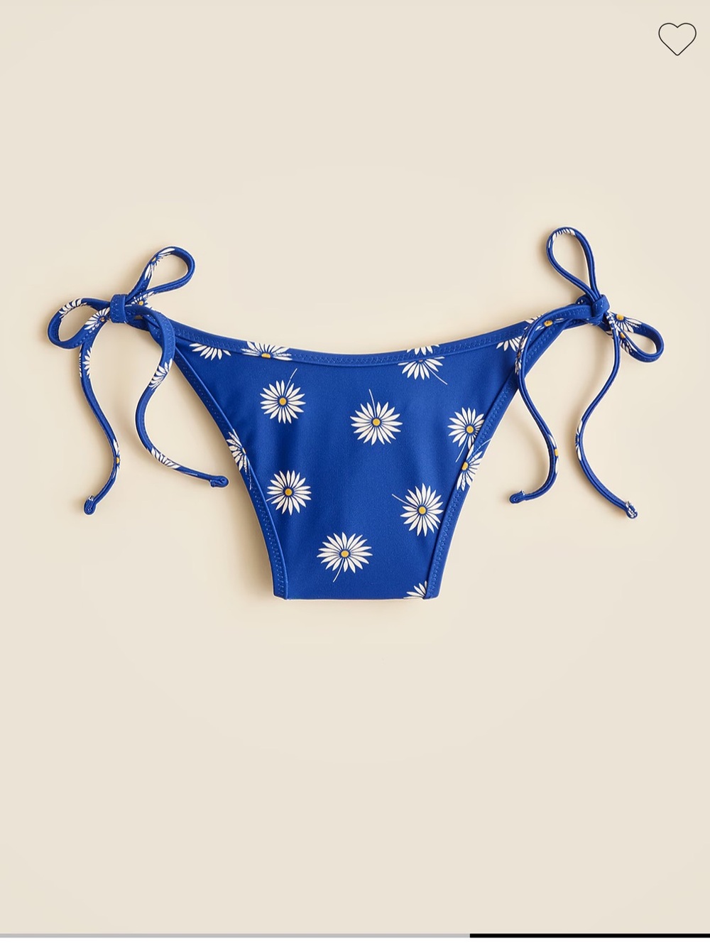 J. Crew Blue Daisy Tie-Side Bikini Bottoms